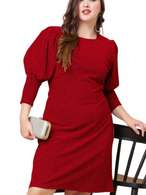 Luxe Glow Puff Sleeve Dress