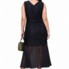Black Aura | Plus Size Black Lace Midi Dress