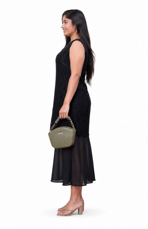 Black Aura | Plus Size Black Lace Midi Dress