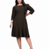 Cocoa | Plus Size Brown Rhinestone Midi Dress