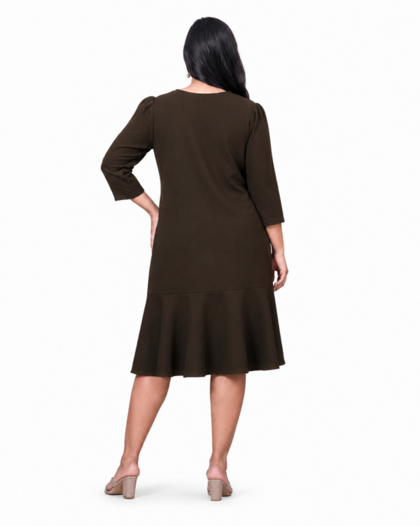 Cocoa | Plus Size Brown Rhinestone Midi Dress