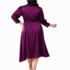 Plum Royale | Plus Size Purple Satin Midi Dress