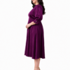 Plum Royale | Plus Size Purple Satin Midi Dress
