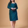 aqua Aqua | Plus Size Teal Shimmer Dress