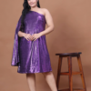 Lavender Grace | Plus Size Metallic Purple One-Shoulder Dress