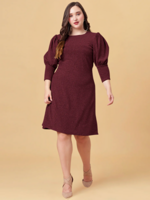 Wine Night | Plus Size Burgundy Shimmer Dress